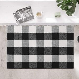 New! Black and White Buffalo Plaid Checkered Rug, Scatter Rug